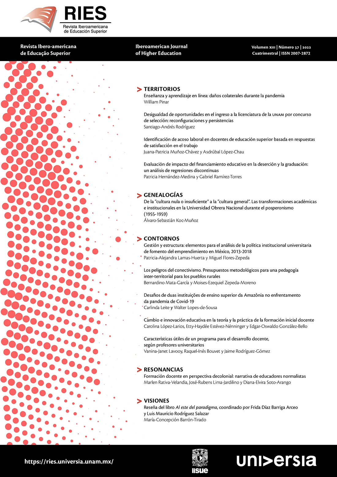 Revista Iberoamericana de Educación Superior Vol. 13 Núm. 37 (2022)